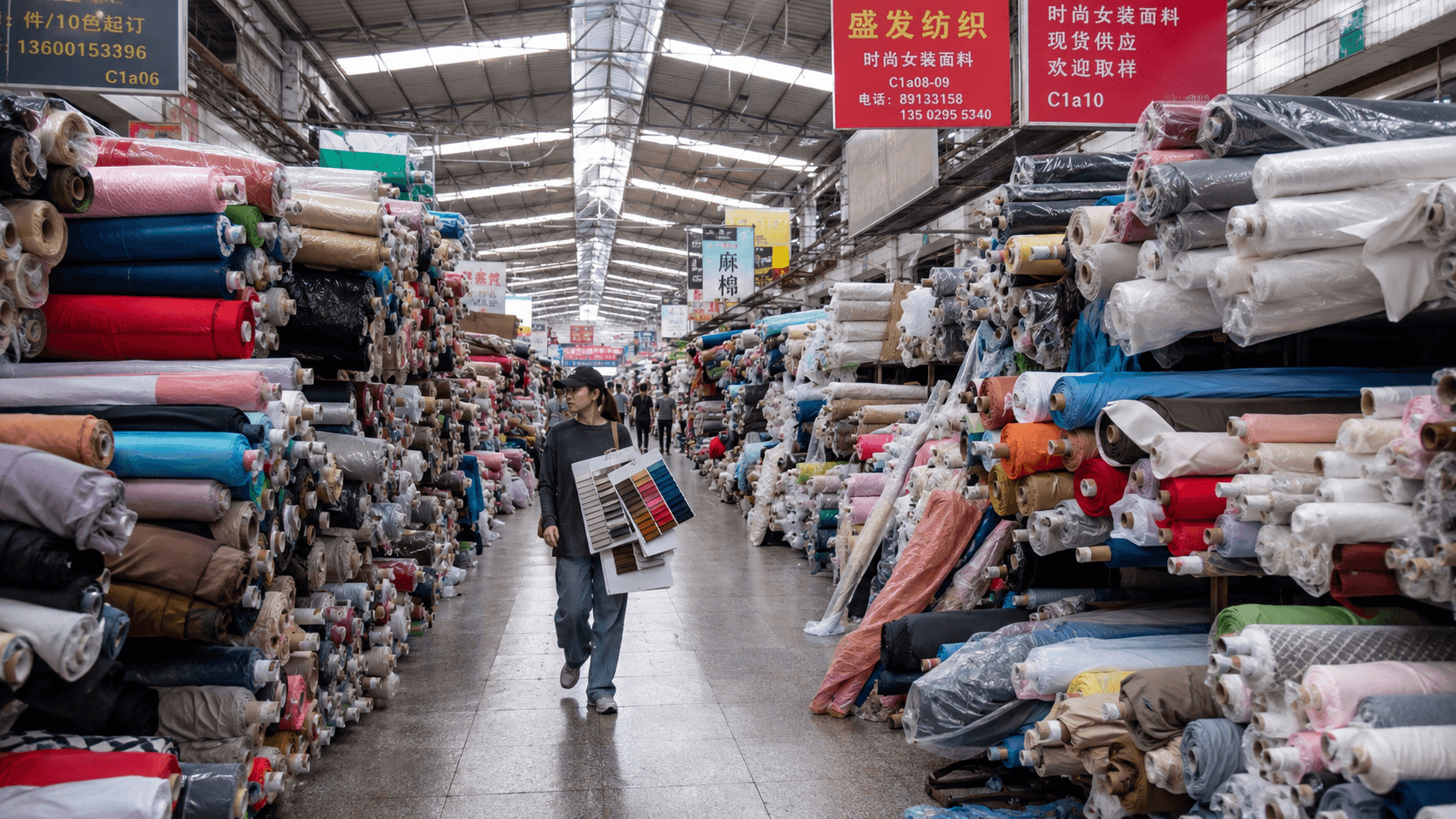 Fabric sourcing trip supporting a Chinese womens clothing manufacturer supply chain