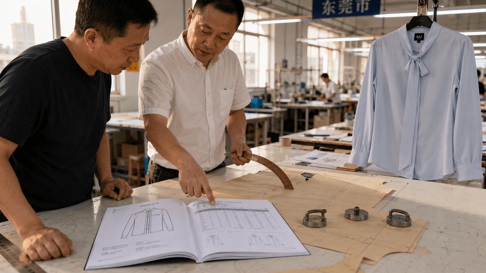 Building a tech pack for clothing on the factory floor